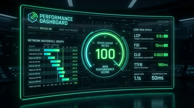 Core Web Vitals Performance Dashboard and Waterfall Analysis