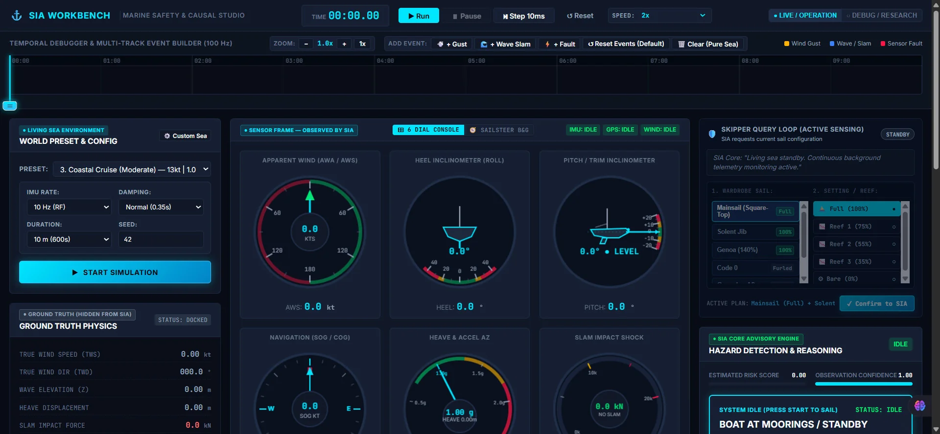 Sailboat Simulation Engine interface view 1 of 3