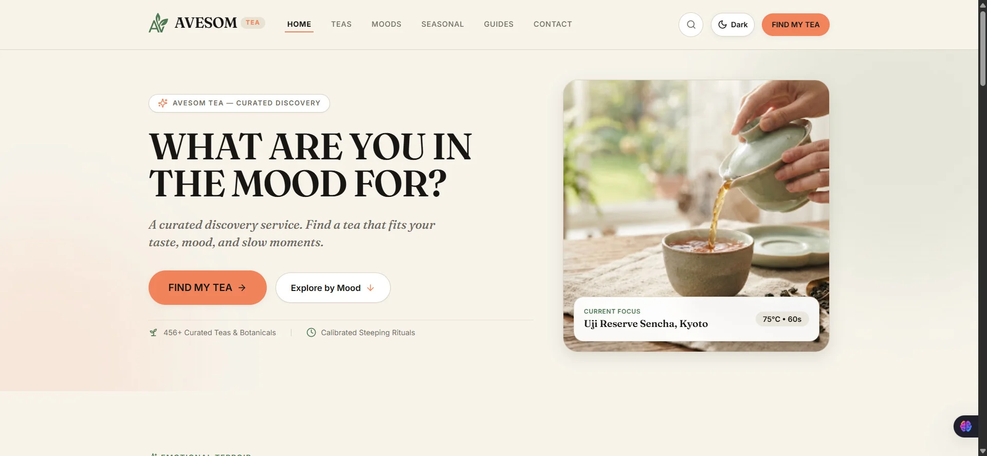 E-Commerce Tea and Botanical Platform interface view 1 of 3